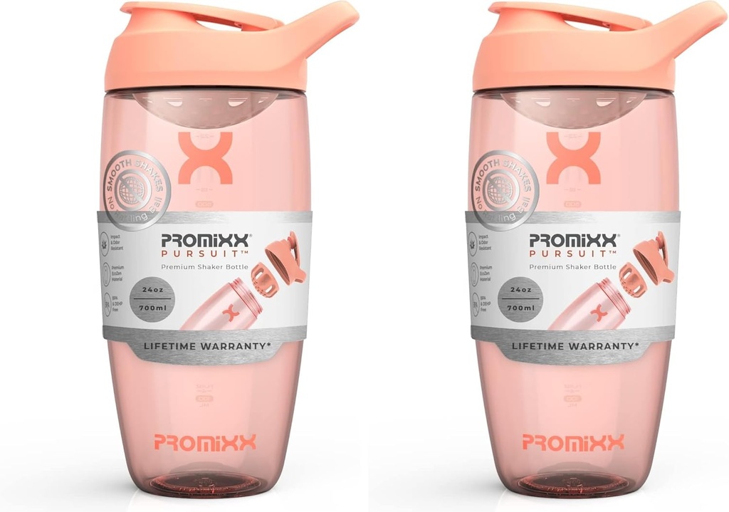 Promix PURSUIT Protein Shaker Steklenica – Premium športne Blender steklenice za beljakovinske mešanice in dopolnila Shakes – enostavno čist, vzdržljiv protein Shaker Cup (Pack of 2)