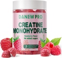 Kreatin monohidrat Gumiji za moške in ženske 5g kreatin monohidrat na strežbo - brez sladkorja,Vegan, Raspberry Flavor, 120 Count