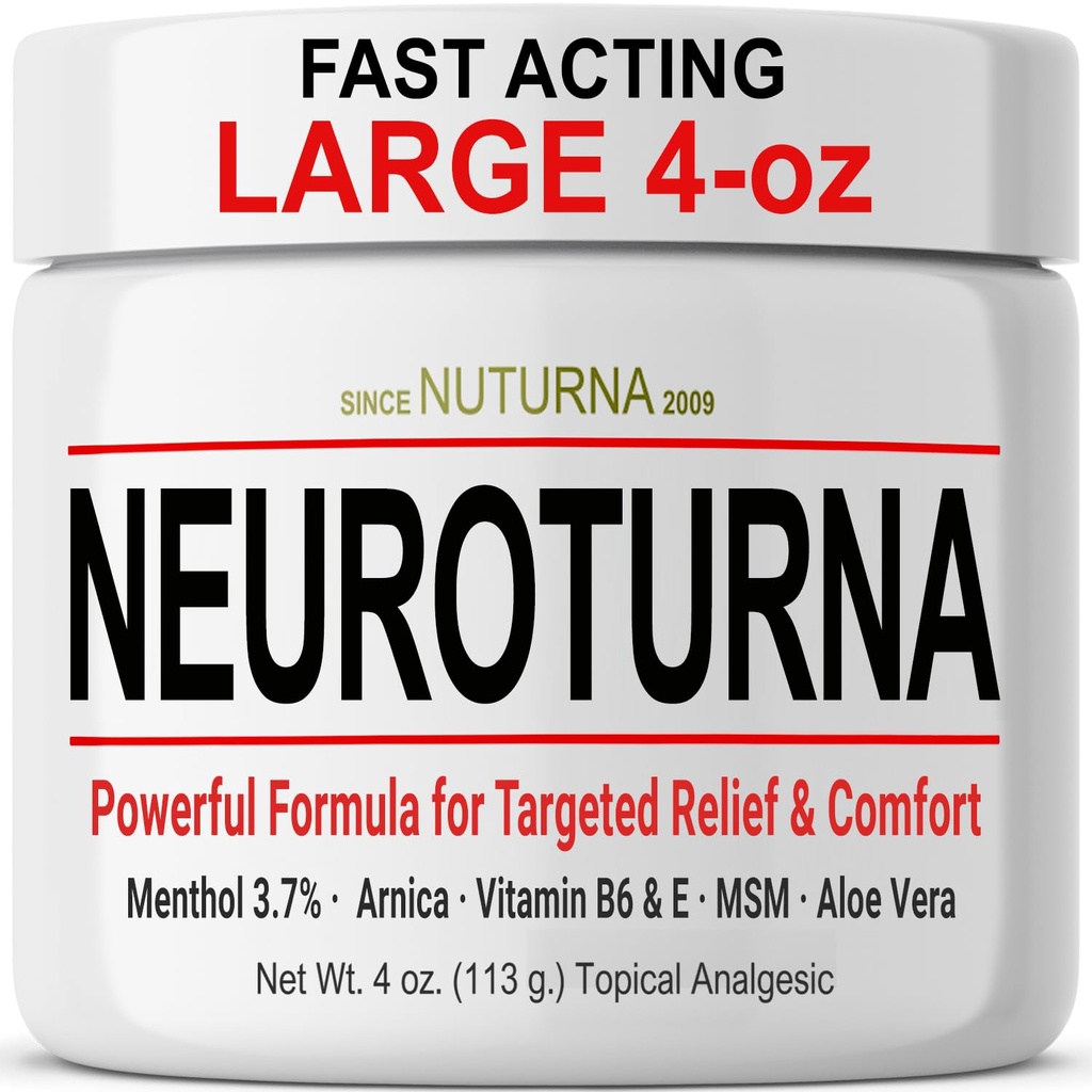 Nevropatija Nerve Relief Cream - hitro deluje Max Relief za noge noge prsti nazaj - Ultra moč Menthol Arnica Aloe Vera MSM, Pomirjujoče naravno živec Comfort Relief, Paraben-free 4 Oz