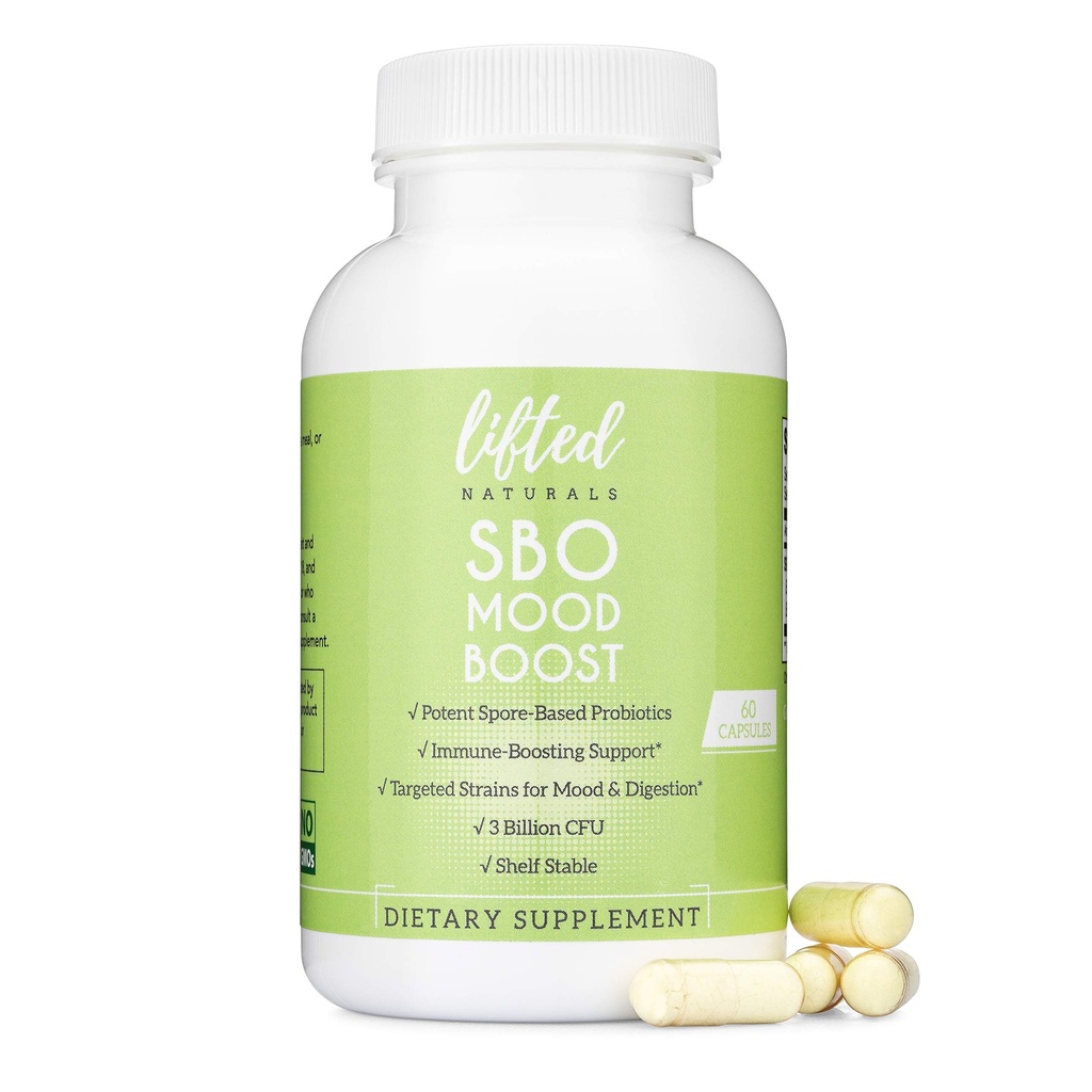 Naravonosni probiotiki, ki temeljijo na športu - SBO Mood Boost - Spore/Soil-Based - Digestion & Natural Mood Podpora - Histamin-free - 60 Day Supply, Non-GMO, Dairy-free, Gluten-free, Vegan