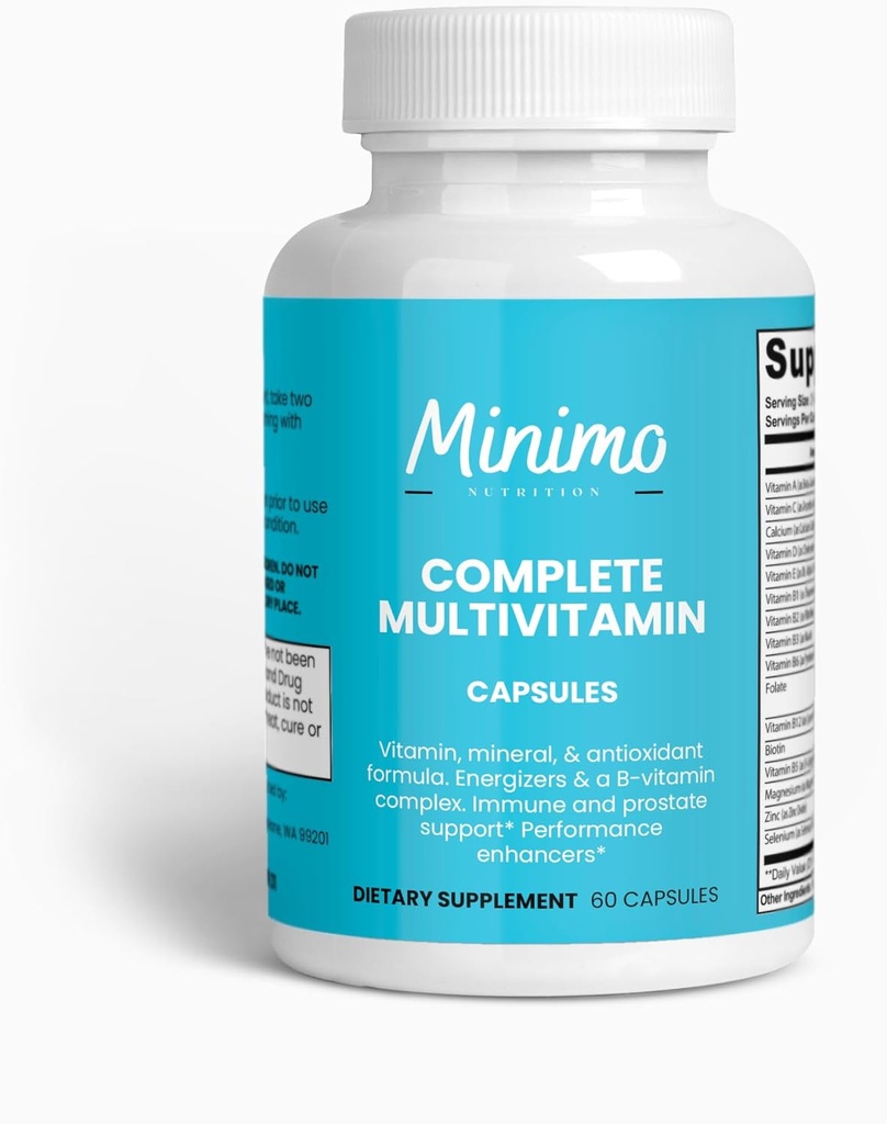 Popolna multivitaminska + immuniteta, 60 kapsul, testirana 3. stranka, dnevni dodatek za moške, ženske, odrasle, brez glutena, ne-GMO, 30 služabnikov