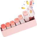 Tedenske tablete Organizator 1 Čas na dan - Potovalne tablete Box 7 dni, velike medicinske tablete Case Container za dnevno zdravljenje Vitamin dopolnilno ribje olje, Prenosni teden tablete Organizatorji imetnik Dispenser, roza