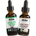 Zeolit Detox & Lions Mane Kapljice - zeolit za otroke in odrasle z vitamini B12 & D, klinoptilolit Nežno telo dnevno Detox čiščenje - Tekoče kapljice za fokus, Fog, Možgani