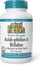 Naravni dejavniki, Acidophilus & Bifidus Dvojna moč, probiotična in prebiotična formula, 90 kapsul