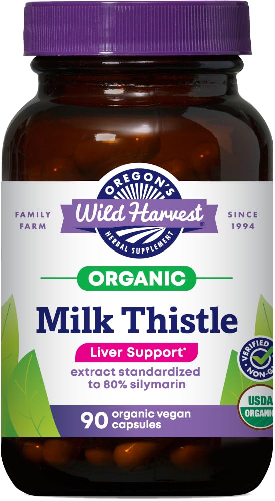 Oregon je Wild Harvest Certified Organic Milk Thistle USDA Certified Organic Herbal dodatek, 90 Count
