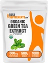 BulkSupplements.com Organski izvleček zelenega čaja v prahu - Organski zeleni čaj v prahu, polifenoli dodatek - Vegan & Gluten Free, 500mg na serviranje, 500g (1,1 lbs) (Pack of 1)