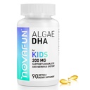 Algal Omega-3 & DHA Softgels za otroke, možgane, oči in srce, kognitivne in imunske funkcije, učenje, socialni razvoj - Non-GMO - 200 mg - 45 Nabava - 90 ct