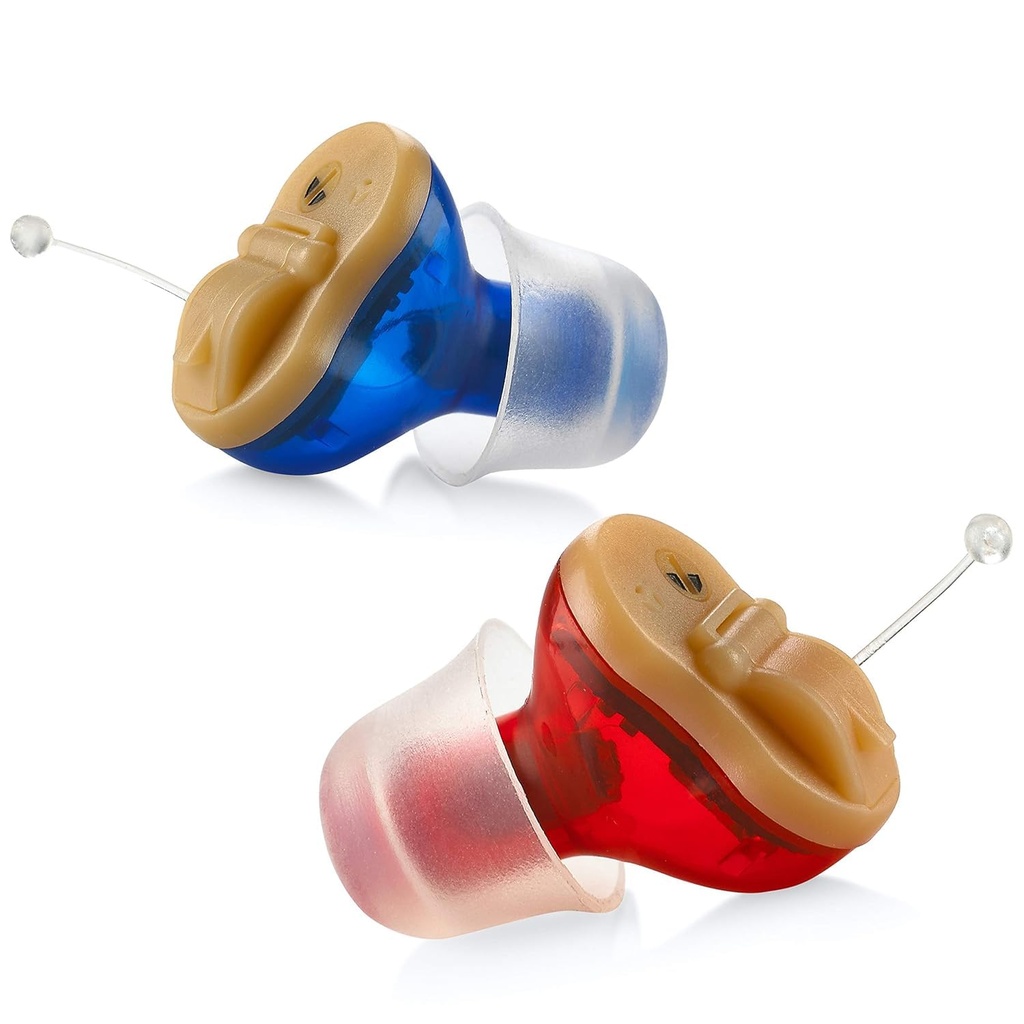Premium digitalni slušni aparati za starejše - Nevidni v Canal (CIC) In-Ear Mini Zvok izboljšanje set, blizu-vidno, hrup preklica, osebni zvok slušni ojačevalec - Par - MZ-21