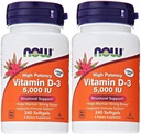 Now Foods Vitamin D3 5000 i.e., 240 mehkih gelov (paket z 2)