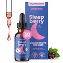 SleepBerry Tekoči melatonin za otroke - naravni pomoč za spanje z bezgovo jagodo in vitaminom D - krepi imunski sistem, medtem ko spijo (1 Fl oz)
