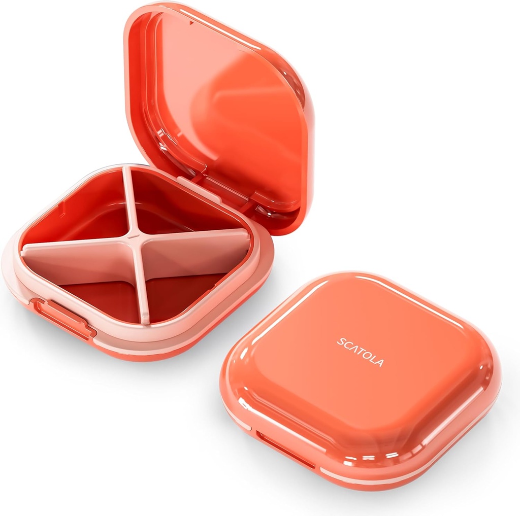 Majhne tablete, potovalne tablete Box, Prenosne tablete Organizator, Tablete Vsebnik za žep 4 Kompartmenti, Daily Compact Travel Medicine Imetnik za vitamine Medication (Pink)