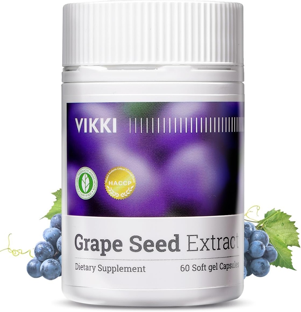 Vikki grozdno seme Extract kapsule 38100mg, 60 Count,Največja jakost z OPC Original Blueberry Essence