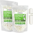 XPRS Nutra Vegan Velikost 00 Ločene kapsule - 1000 Premium prazne kapsule Ločene v vrečah - 00 Tablete Prazne za polnjenje (bela)
