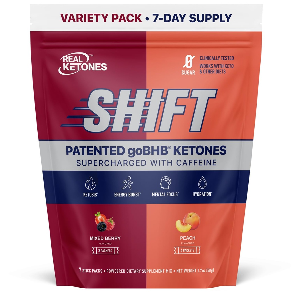 Real Ketones BHB Exogene Ketones Drink Mix Packets Keto Elektroliti Powder Packets No Sladkor s 4 Glavnim napenjanje Elektroliti Plus Hidrating Patented Keto BHB - 7 Count Breach, Mixed Berry