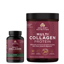 Ancient Nutrition Multi Colagen Advanced Kapsule, Lean, 90 Count + Multi Colagen Protein Powder, nearomated, 45 Serving