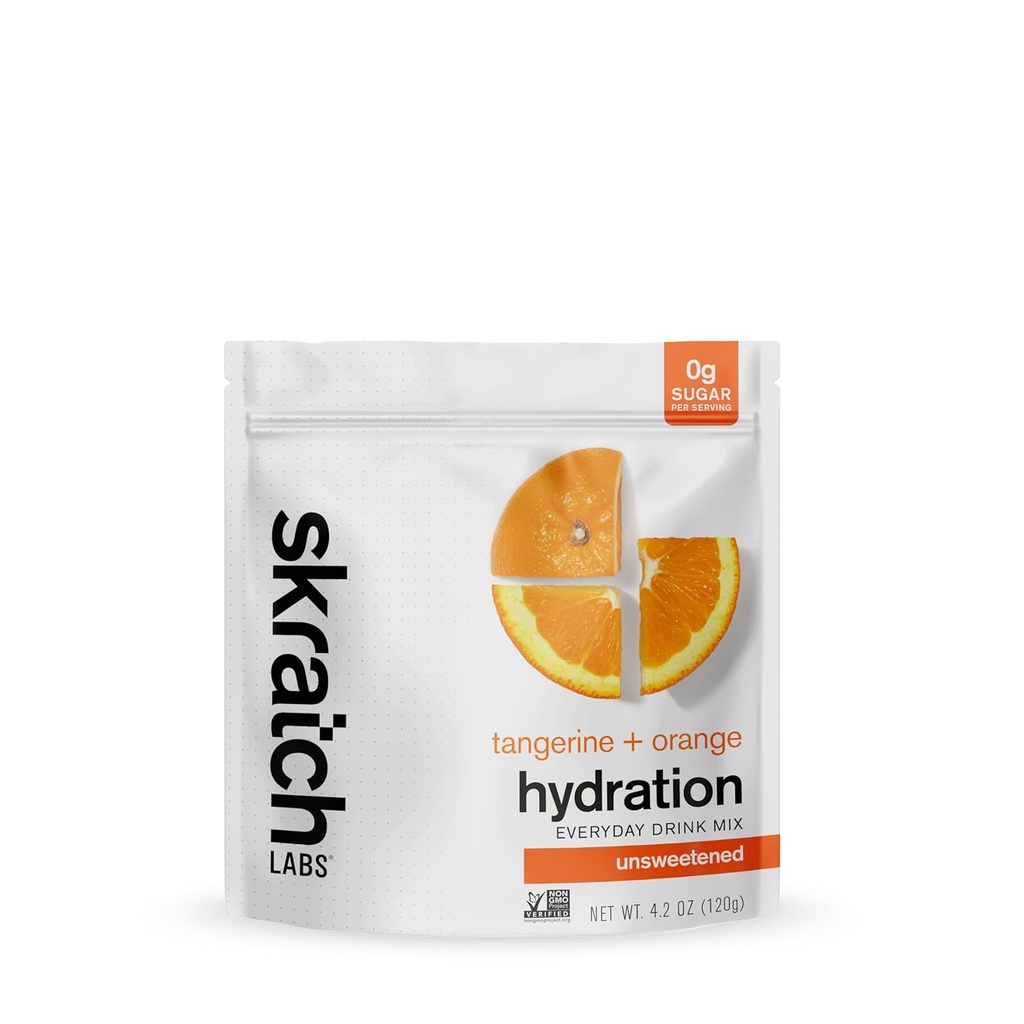 Škratch Labs Nesladkan elektrolitski prašek - vsakodnevna Hidracija - Športna pijača Mix - Brez sladkorja - Elektroliti Booster- Tangerine + Orange - 30 Serving - Keto, Paleo, Vegan, Non-GMO