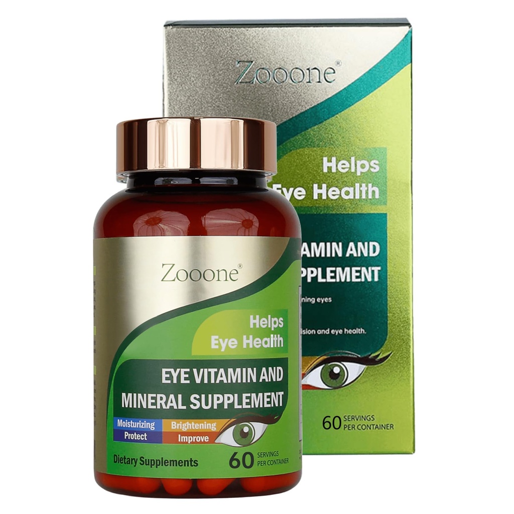 zooone- 60pcs Lutein Eye Vitamini Dopolnilo prehransko dopolnilo za zdravje makule in suhe oči, vsebuje lutein, cink, vitamine C/E & Zeaksantin