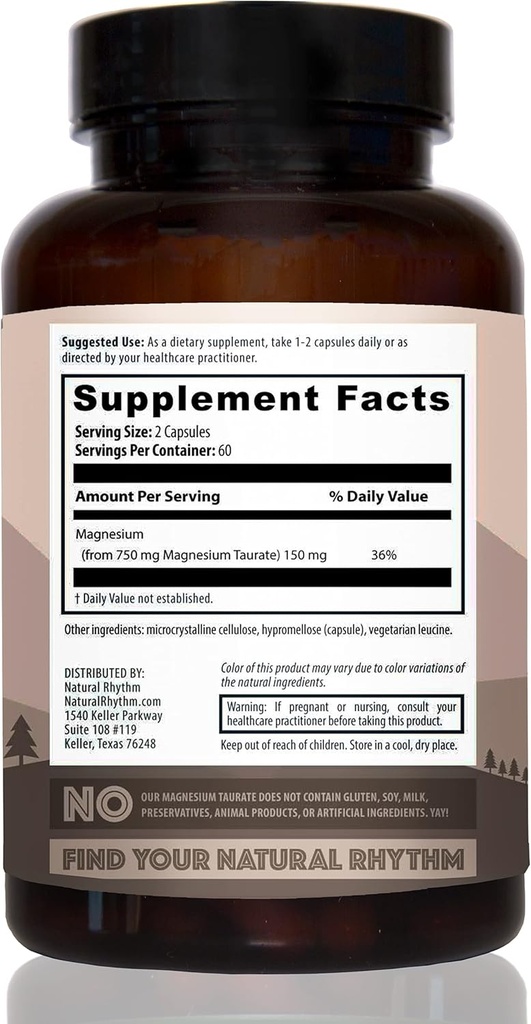 Naravni ritem Magnezij Taurate 120 Kapsule + Vitamin D3 + K2 (MK7) 30 kapsul