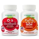 Otroci Multivitaminski žvečilni izdelki + železo 10mg + vitamin C Žvečilni bonboni