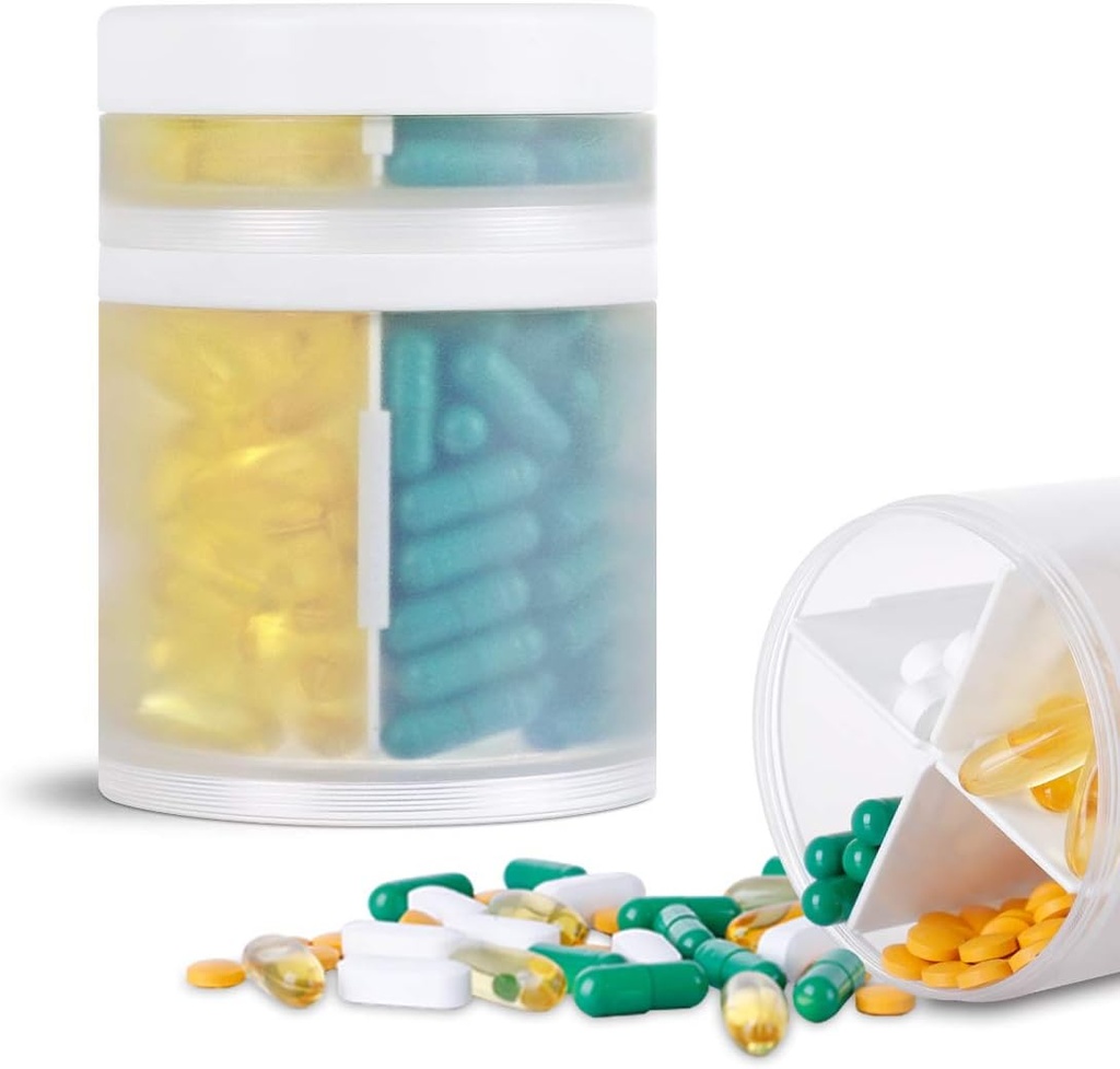 Ekstra velik dodatek Organizator in prenosljiv primeru tablete z 8 Kompartmenti Dvojni plasti Medicina Dispenser Mesečni vitamini Organizatorji Tablete steklenica,Previdno