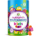 Nutracelle NUTRAMIN Sugar-free, Alergen-free 100% Vegan Gummy Multivitamini za otroke - Odlično degustacija naravnih žvečilnih gumijev Vaši otroci bodo ljubili - 90 Count steklenica