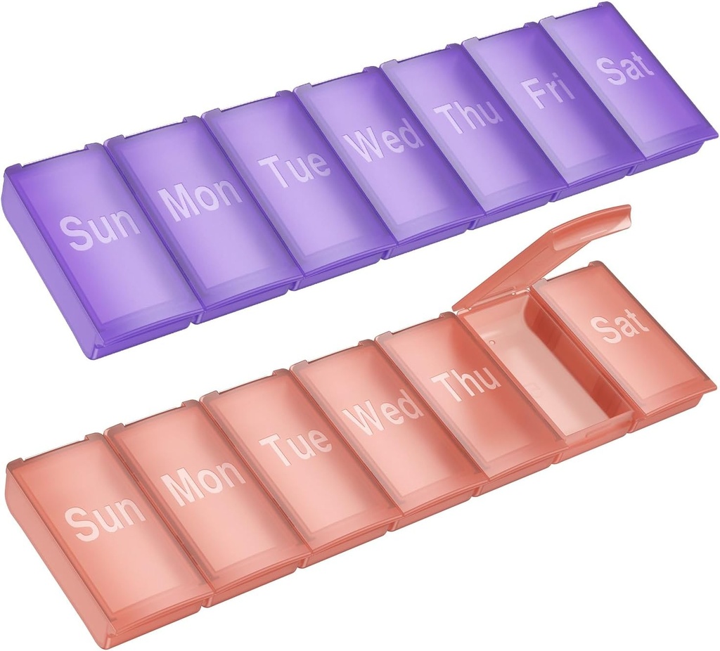 Tedenske tablete Organizator,2 Pack velike dnevne tablete vitamina,Portable Travel Friendly 7 dan Tablete Vsebniki Medicina Imetnik,Ročni vreča zunanji Camping majhne tablete Primer za dodatke ribje olje