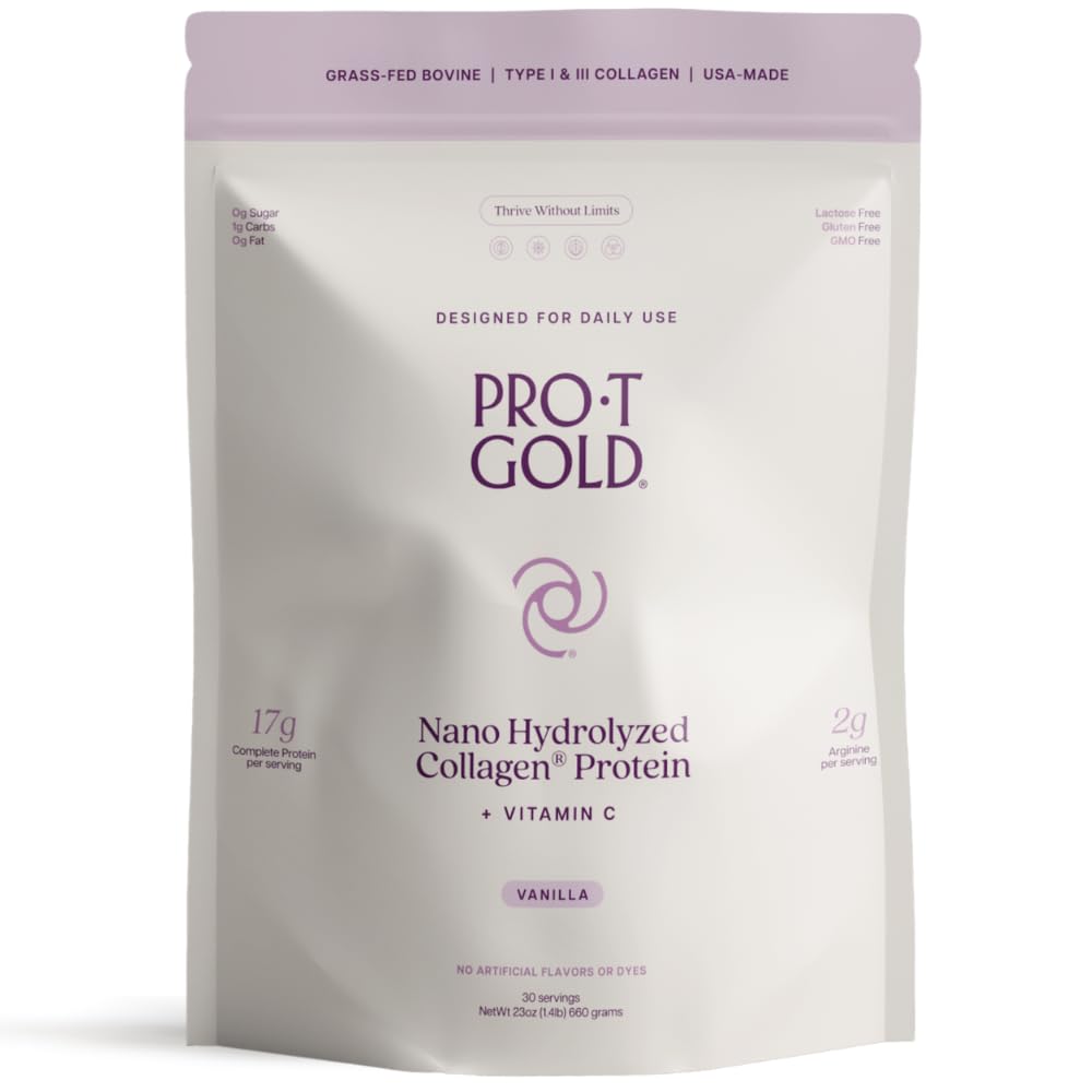 Protein Protein Colagen Protein Protein Protein, 17g Protein Nano-Hydrolyzed Grass Fed Collagen, Vitamin C, 2g Arginin za podporo ranam, Gluten brez, Vse naravne, maščobe in sladkorja, 0g ogljikovih hidratov, Vanilla, 23 oz, 30