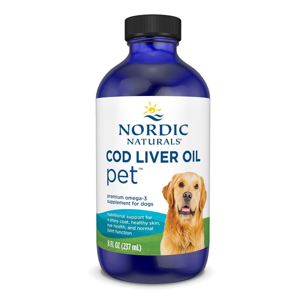 Nordic Naturals Pet Trska Jetrno olje, nearomatizirano - 8 oz - 1048 mg Omega-3 Per Teasporn - Ribje olje za pse z EPA & DHA - spodbuja kožo, plašč, in imuno zdravje