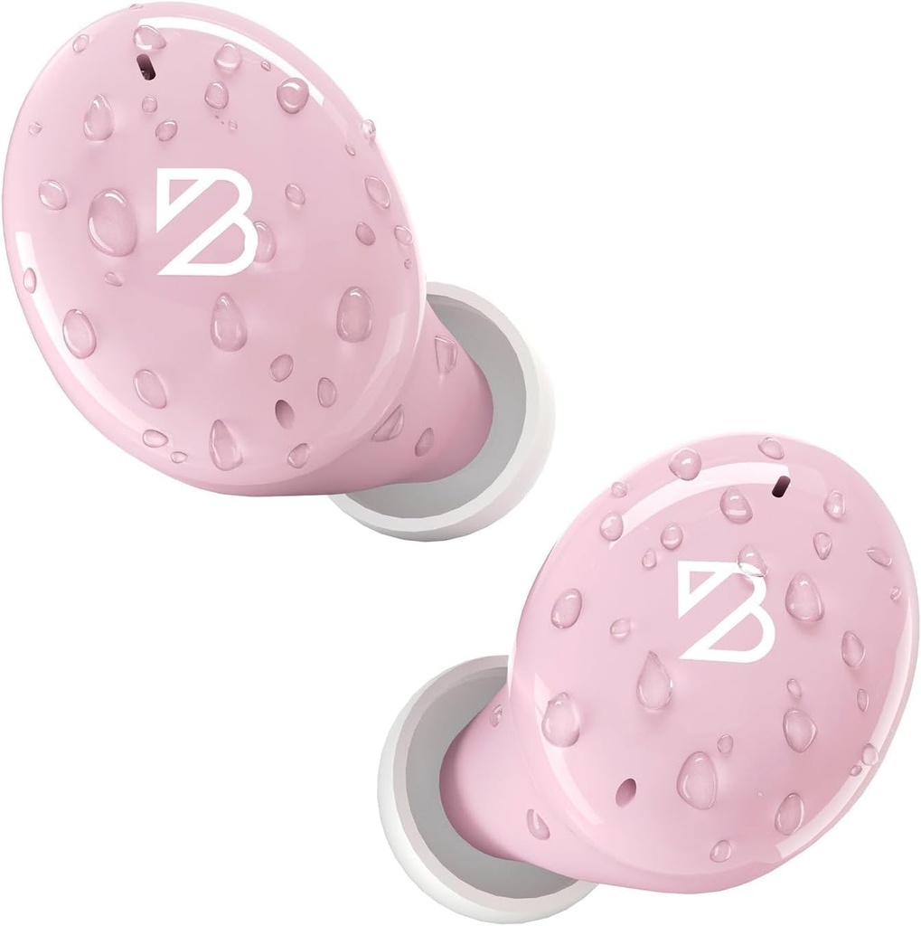 Back Bay Audio Tempo 30 Wireless slušalke za mala ušesa - Nagradni zvok, Zmoteni Bluetooth slušalke, Udobne ušesne Budke za ženske, Pink slušalke Majhni ušesni kanali, dolge baterije slušalke