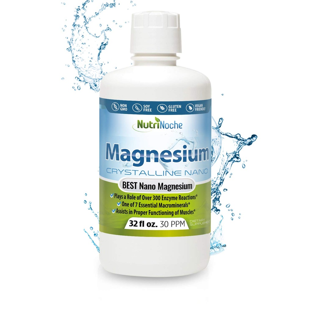 Tekoči Magnezij z NutriNoche– 99,99% Ultra Pure Crystalline Nano kapljice za največjo absorpcijo in biorazpoložljivost - Magnezij Glycinate Tekoča alternativa - Podpira spanje mirne energetske mišice Živci