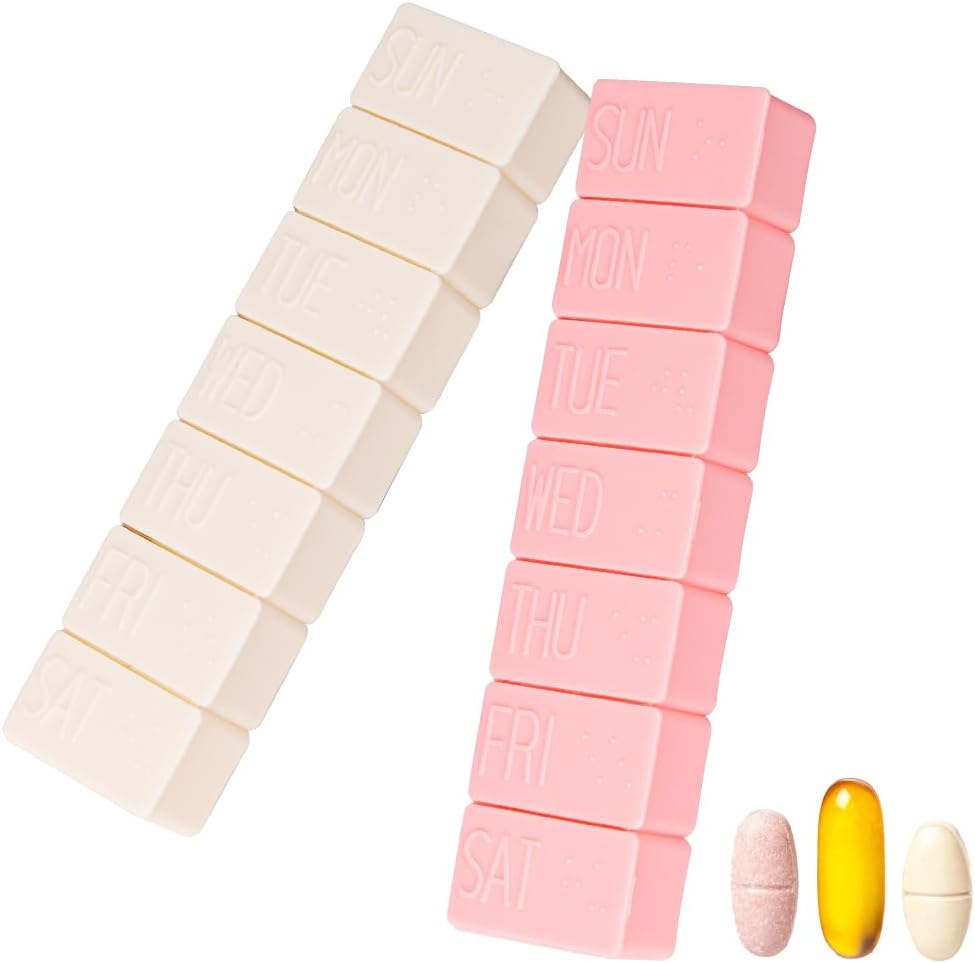 sanderala 2Pack tedenske tablete organizator,Extra velike 7 dni tablete primeri potovalne dnevne tablete škatla za ribje olje, kalcijeve tablete dopolnila in druge vitaminske tablete