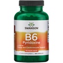 Swanson B6 Piridoksin - Vitamin dopolnilo Spodbujanje kardiovaskularnega zdravja in energije Presnova - Naravna formula Spodbujanje splošno Wellness - (250 Kapsule, 100mg vsak)