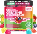 novomine Kreatin monohidrat Gumiji 5000mg za moške in ženske, Žvečilni hidrat Kreatin Monohidrat za mišično moč, mišice graditelj, energijska okrepitev, predworkout dodatek(120 Count)