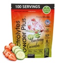 PrašekVitamin Elektroliti powder Plus (100 servingov) Jagoda Cucumber Electrolyte Powder Zero Calorie Keto,0Sugar, No Maltodekstrin,1000mg Kalij,120mg Kalcij,120mg Magnezij, Hidracija Prašek