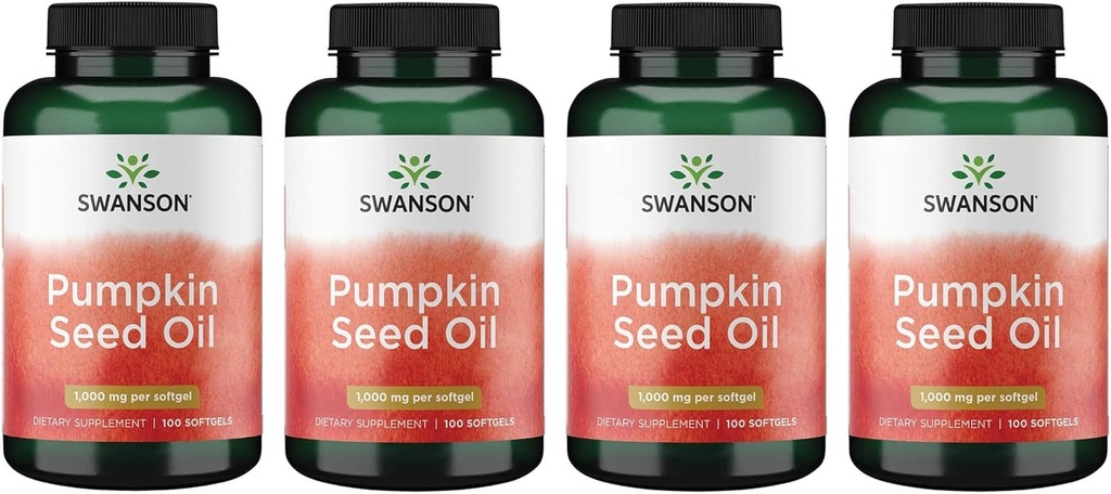 Swansonovo olje bučnih semen - visoko biološko razpoložljiv EFAs - (100 kapsul softgel, 1000 mg vsaka) 4 pakiranja