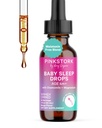 Pink Stork Baby Sleep Kapljice, Seveda podpora spanje brez melatonin za dojenčke, malčki, in otroci, Aid Sleep z kamilico in magnezijem, Baby Essentials za spanje, 1 oz, 30 Služabniki