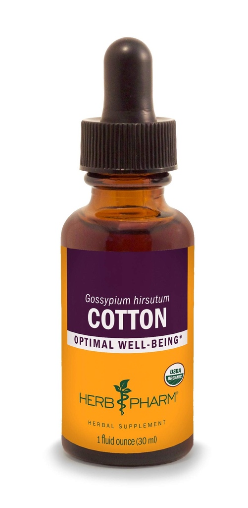 Herb Pharm Certified Organic Cotton Root Tekoči ekstrakt, 1 Fl Oz