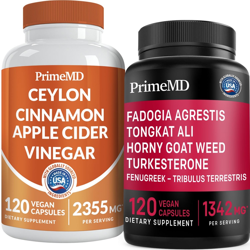 Ceylon Cinamon (1pk) in Fadogia Tongkat Ali (1pk) Dodatek Bundle - Močni vitamini za srce, energijo, mišice, testosteron, & Imunska podpora - Non-GMO, Vegan, Gluten-free