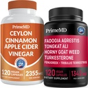 Ceylon Cinamon (1pk) in Fadogia Tongkat Ali (1pk) Dodatek Bundle - Močni vitamini za srce, energijo, mišice, testosteron, & Imunska podpora - Non-GMO, Vegan, Gluten-free