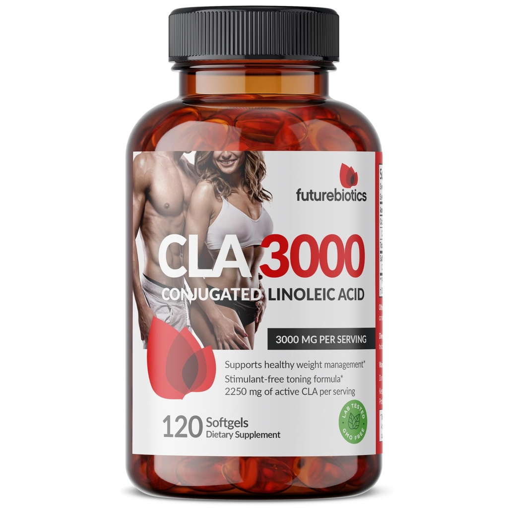 Futurebiotiki CLA 3000 Ekstra visoka moč - nestimulirana konjugirana linolna kislina, ne GSO, 120 Softgels