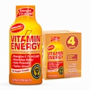Vitamin Energy Immune+ Extra Energy Shot – Orange Burst – 100% DV B-Vitamini & 260mg Kofein – Zero Calories, Sugar-free, Vegan, – Immunity & Energy Support – 1,93 fl oz, 4-Pack