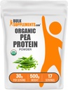BulkSupplements.com Organic Pea Protein Powder - Na rastlinski osnovi & Vegan Protein Powder - Brez arome & gluten, 30g na serviranje, 500g (1,1 lbs) (Pack po 1)