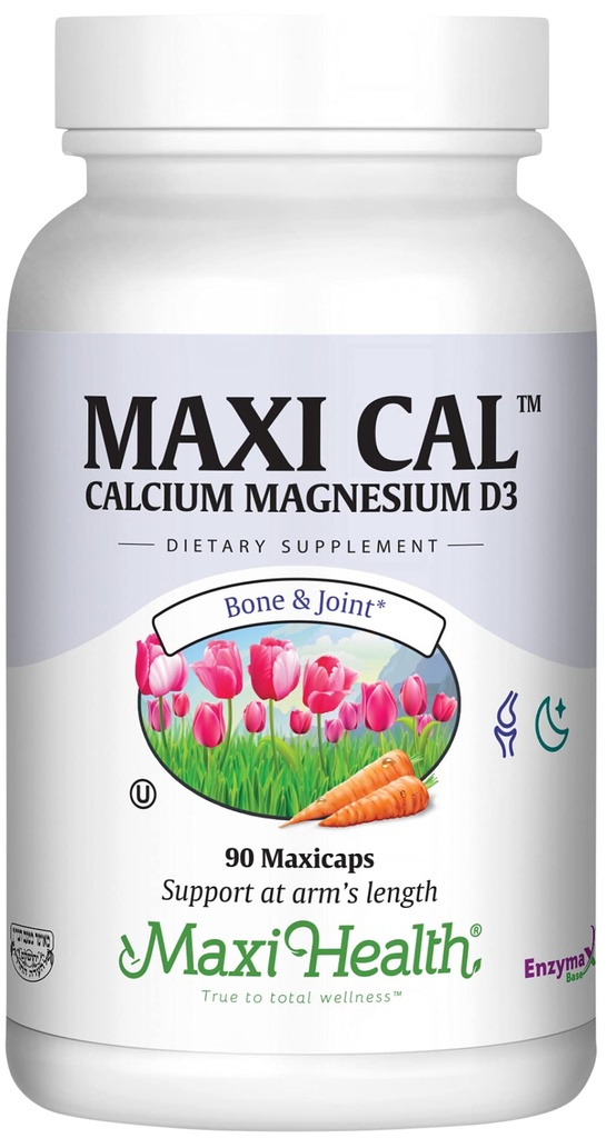 Maxi Health Calcium 1000 mg dodatek z vitaminoma D3 (1000 i.e.) in magnezijem (500 mg) - podpora za kosti, zobe in sklepe za moške in ženske - 90 kapsul