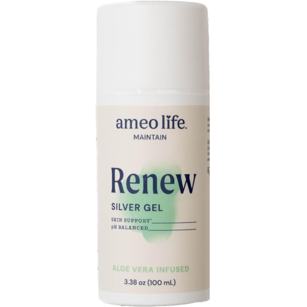 Ameo Life Coloidal Silver Gel za nego kože z Aloe Vera - 30ppm Rane Care Gel zagotavlja nego ran za cuts, Scrapes & Burns - Nežna formula za zdravo kožo (3,38 oz)