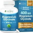 Magnezij Glicinat 400 mg - 270 Magnezijeve tablete (ne kapsule) - 400 mg Elementarni magnezij - Zelo biorazpoložljiv - Vegan in vegetarijanec - za boljši spanec, Stress Relief & Cramp obrambo