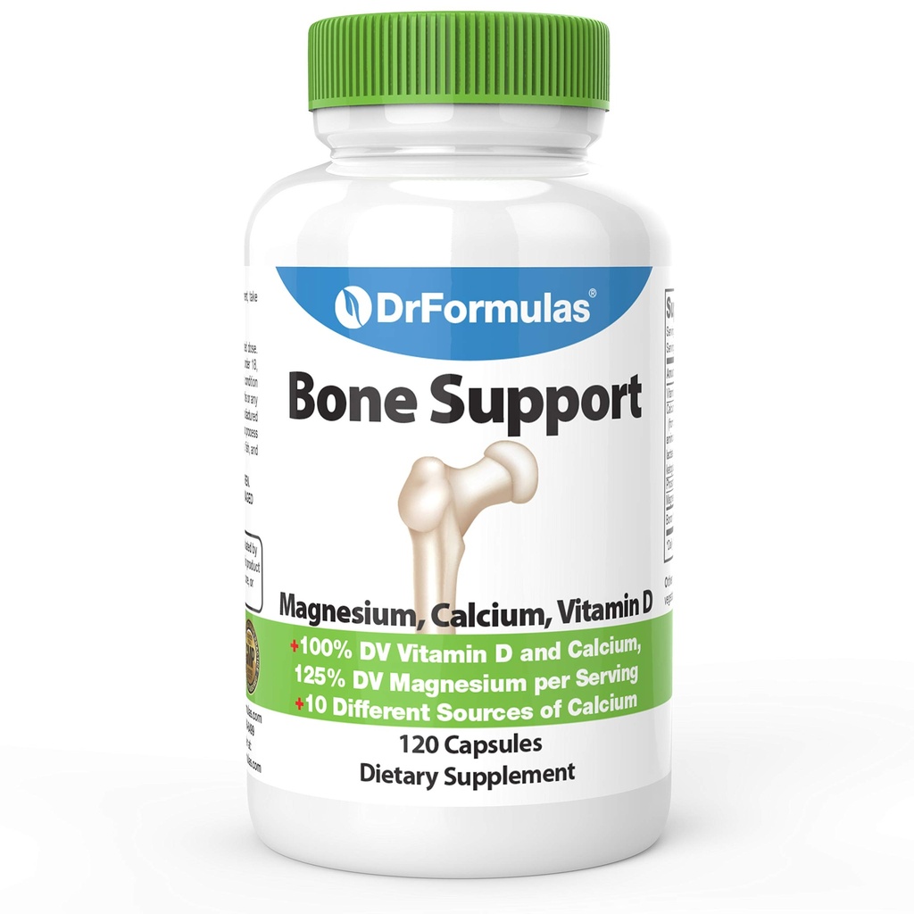 DrFormulas Kost Podpora 100% DV 1000mg Kalcijev dodatek Karbonat, Citrat, Glukonat, (ne d-glukarat) Klorid z vitaminom D, Magnezij in Boron - 30 dnevna dobava