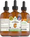 RawGuru Organic Vitamin C Tinktura - Tekoči vitamin C z minerali Trace - Nano-procesiran antioksidant & Imunska podpora dodatek Tinktura - 30 Servis veganskih kapljic na 120 ml, Pakiranje po 1