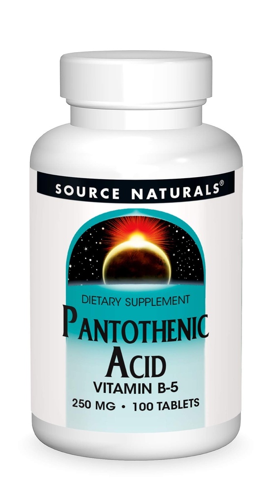 Vir Naturals Pantotenska kislina 250 mg Vitamin B-5 Prehranska dopolnila - 100 tablet