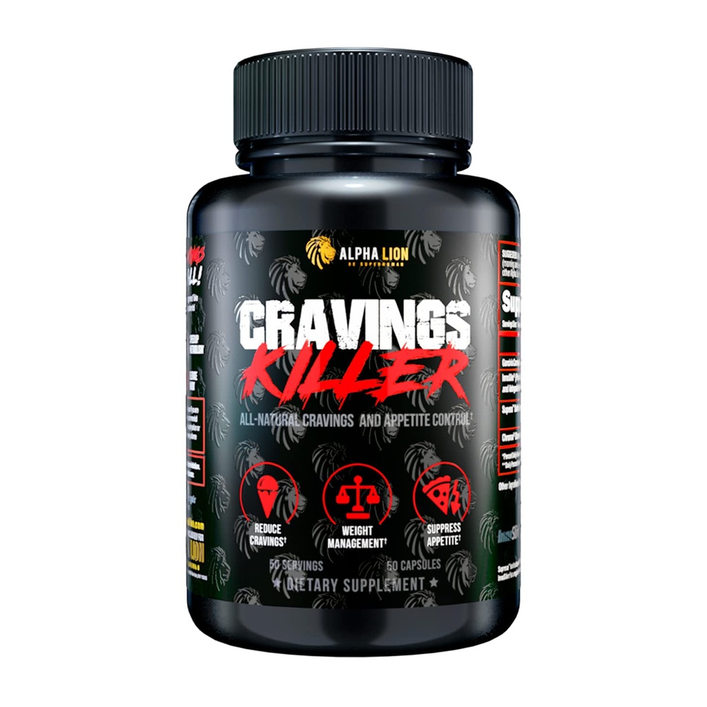 Alpha Lion Cravings Killer dodatek z žafran Extract & Garcinia Cambogia Extract za metabolizem in dieto, pomaga pri nadzoru lakote in več (50 kapsul)