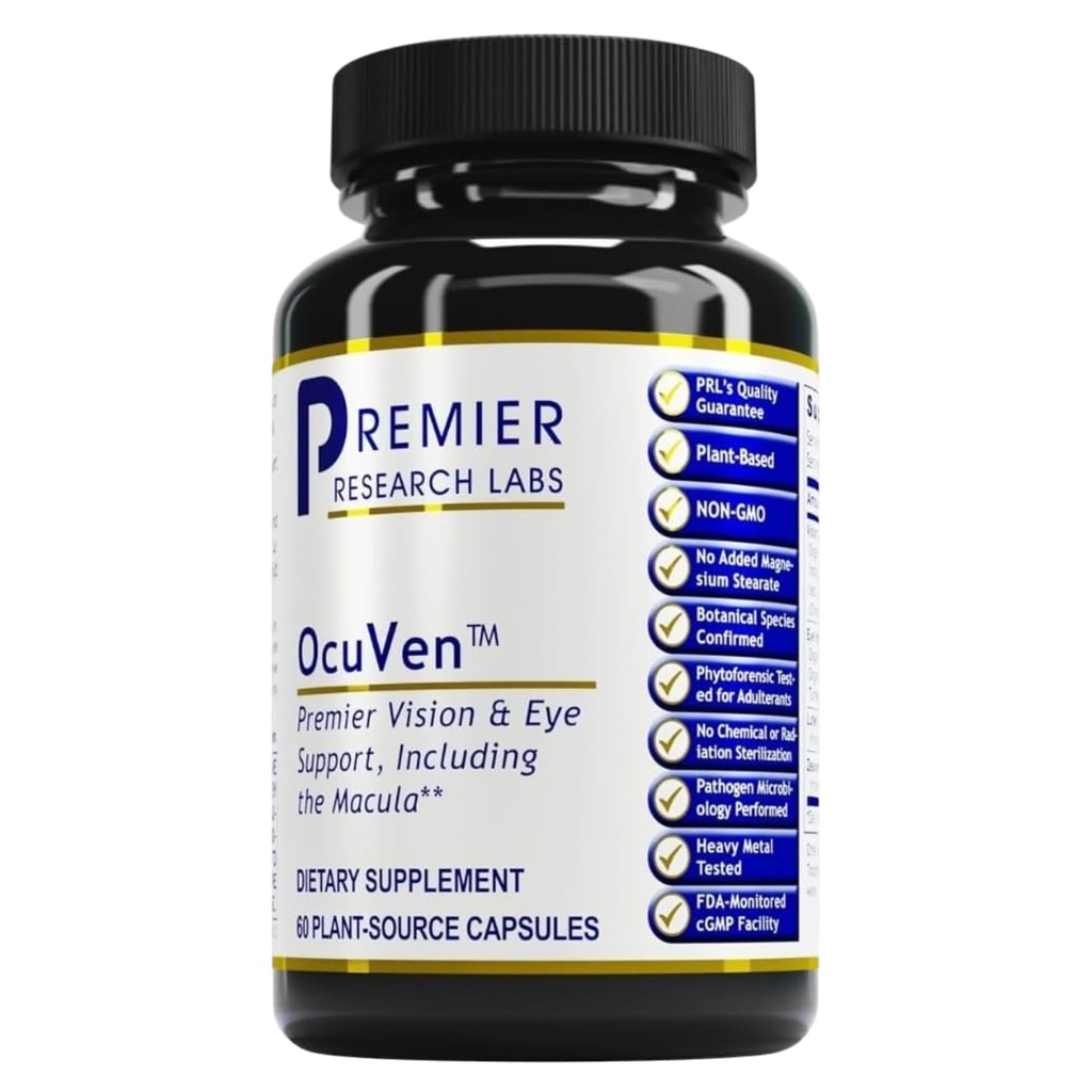 Premier Research Labs OcuVen - Lutein in Zeaksantin dopolnilo, Eye Vitamins, Eye Health dopolnila za odrasle in starejše, Vizije dopolnila, Makularno zdravje, Oce Care - 60 Vegetarijanske kapsule
